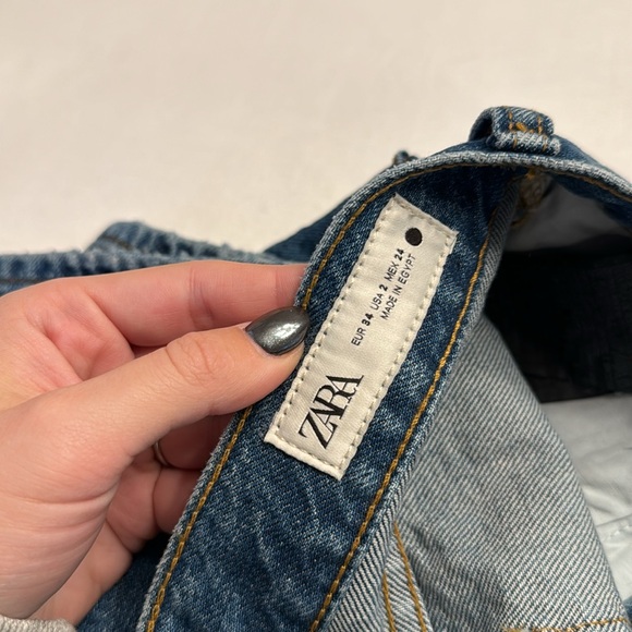 NWT Zara The Straight Cropped In Indigo - Picture 6 of 7